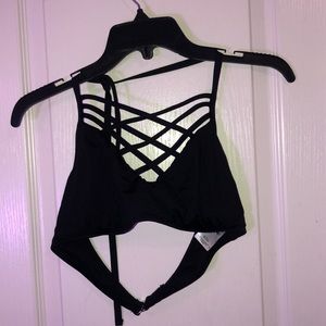 black swim top